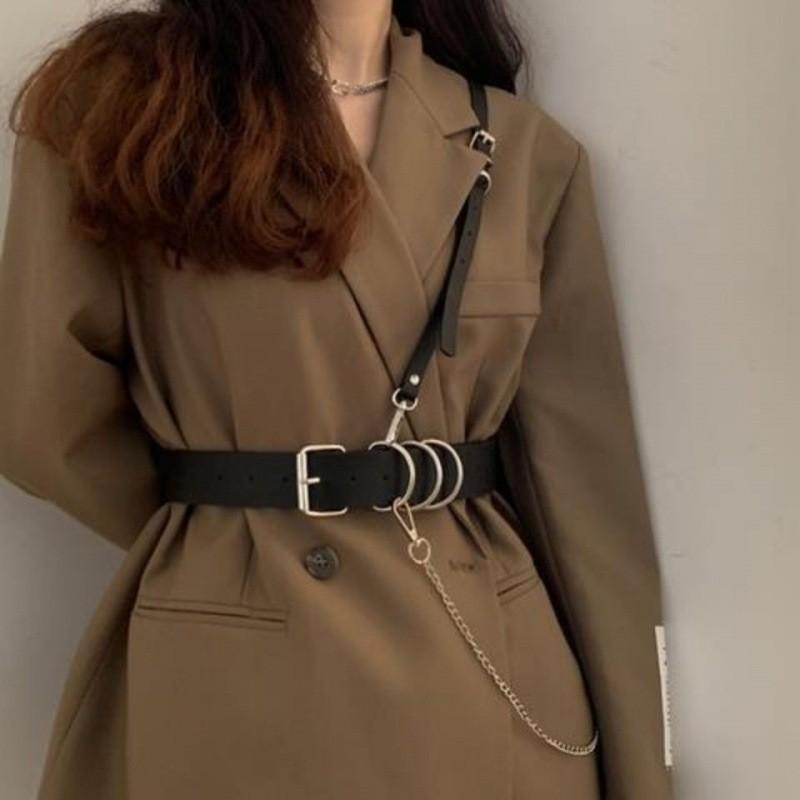 Stylish Pu Womens Belt Versatile Accessory For Dresses And Coats With Elegant Detail Chain
