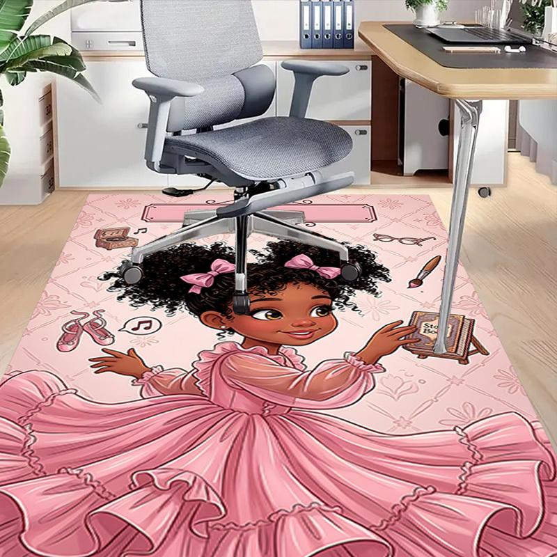 1PC Pink, Storybook Non-Slip Floor carpet, Office, family, bedroom, Studio - Large Area Rug, Decorative Mat, Longlasting Material-C0420