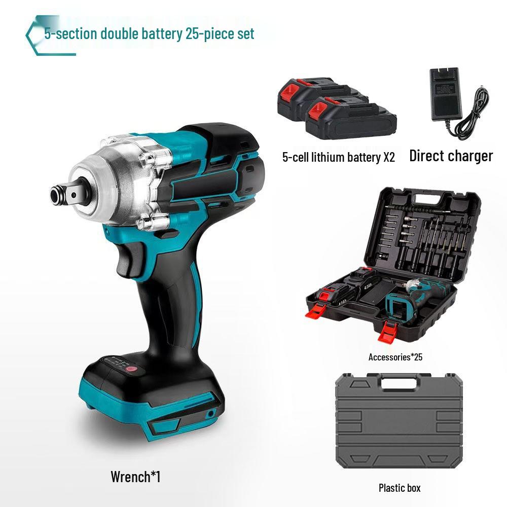Rechargeable Brushless Impact Wrench with Lithium Battery - High Power Electric Scaffolding Tool