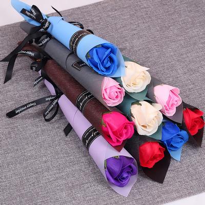 2Pcs Plant Essential Oil Valentine's Day Soap Rose Flower Gift Home Decoration