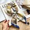 Spring and Autumn thin flight attendant occupation small scarf headscarf small square scarf female foreign style literary Korean versatile cartoon sil