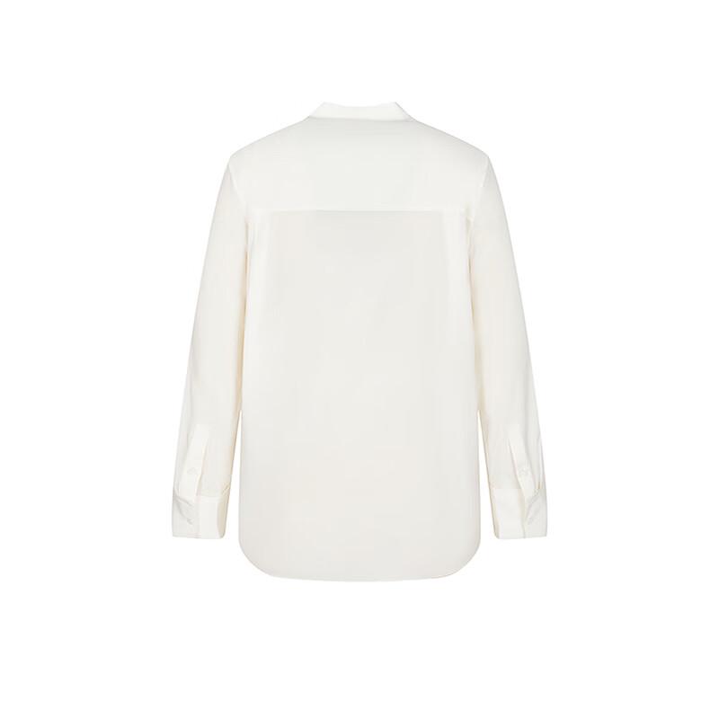 LESS 2025 Spring Loose-Fit Long Sleeve Stand-Collar Silk Blend Shirt
