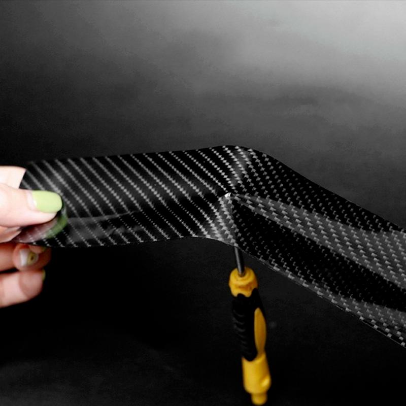 3-10m Width Length Carbon Fiber Sticker Tapes Car Anti Collision Protector Strip Wrap Auto Bumper Door Sill Protection Film