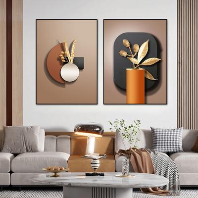 Affiche sur toile de feuille d'or nordique, impression sur toile d'art spatial de géométrie abstraite, peinture d'art mural visuel 3D pour décor de salon Morden