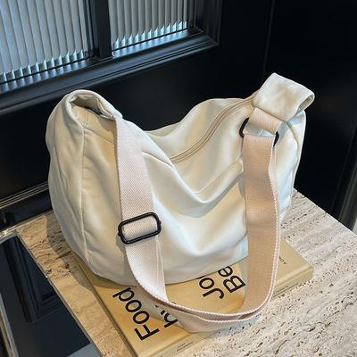 Neue trendige lässige vielseitige Studententote Bag schlichte einfarbige große Kapazität Schulter Messenger Bag Damen