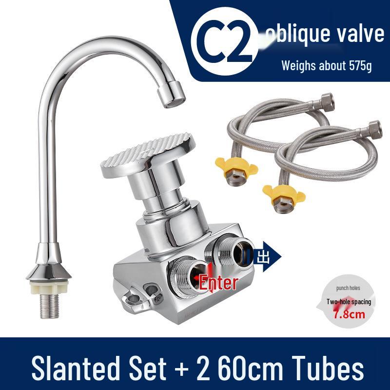 Fußbetätigtes Vollkupfer-Armaturventil für Krankenhaus- und Laborwaschbecken