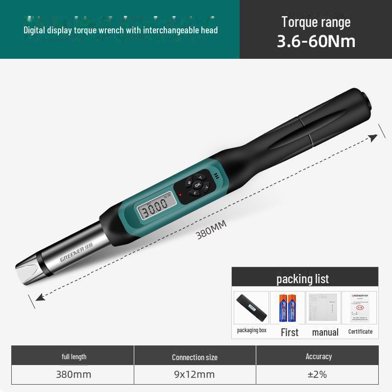 Green Forest Digital Torque Wrench: High-Precision, Adjustable, Electronic Torque Tester
