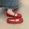 Daily Single Shoes Female Foreign Style Retro Gentle Fairy Suede Mary Jane Shoes Flat Fashion Shoes