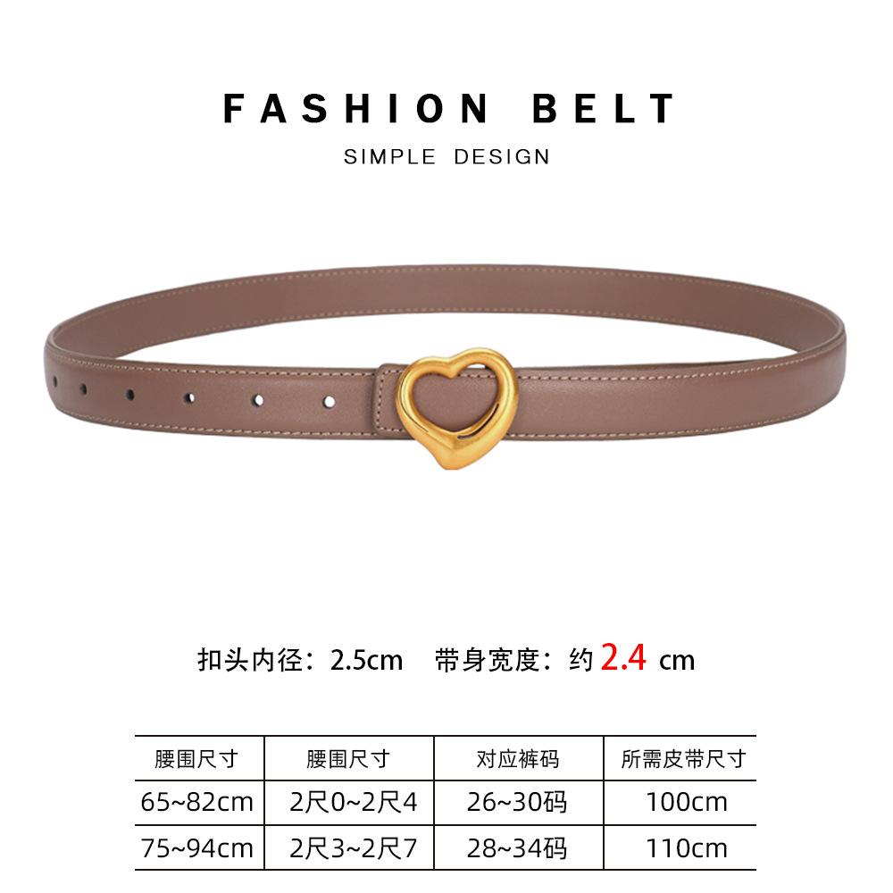 Cowhide Belt Women'S Premium Decoration Business Leather Belt Women'S Jeans Belt