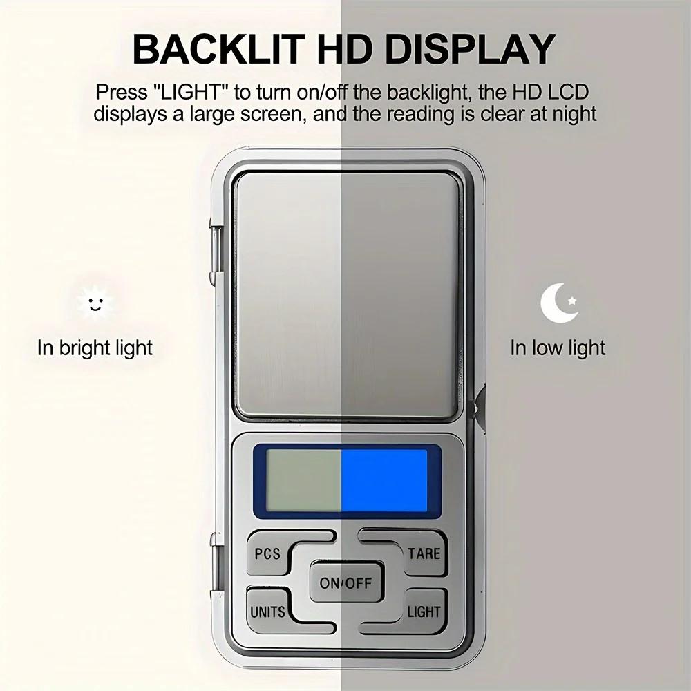 High Precision Mini Pocket Scale 500g/0.01g Portable Digital Jewelry Scale Accurate Small LCD Weighing Device for Easy Carry