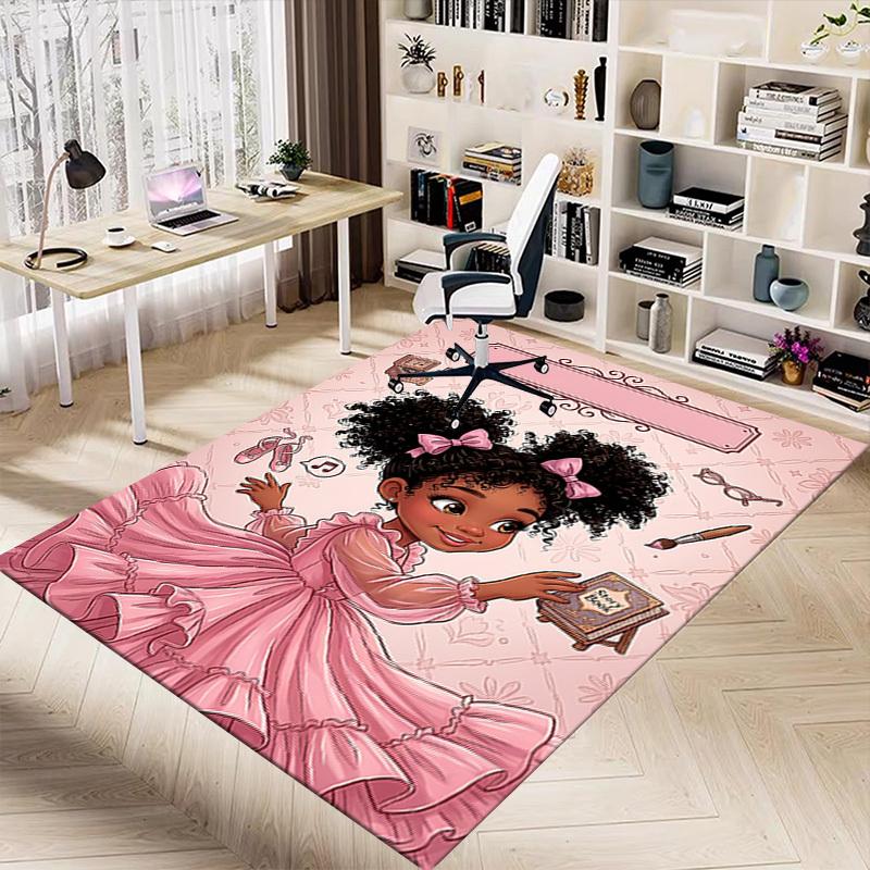 1PC Pink, Storybook Non-Slip Floor carpet, Office, family, bedroom, Studio - Large Area Rug, Decorative Mat, Longlasting Material-C0420