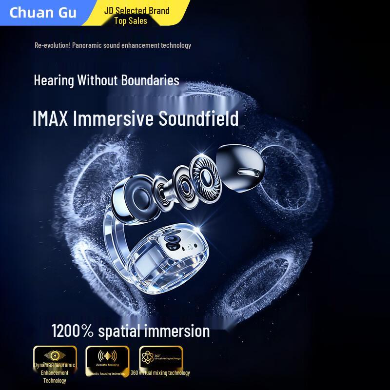 ChuanGu 2025 AI Translation Bone Conduction Ear Clip Headphones