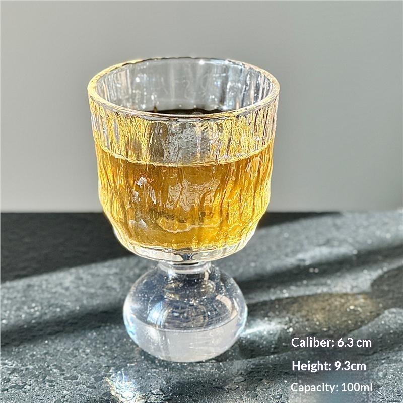 Fashion Vertical Grain Transparent Coffee Cup with Gold Rim Classy Cocktail Glass for Home Dining Office