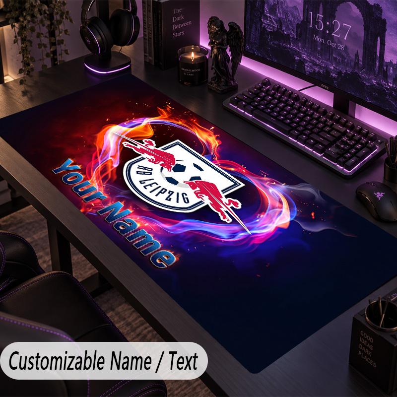 Large Mouse PadRB Leipzig FC Custom Name Text Personalized Desk Mat Non Slip Gaming Pad