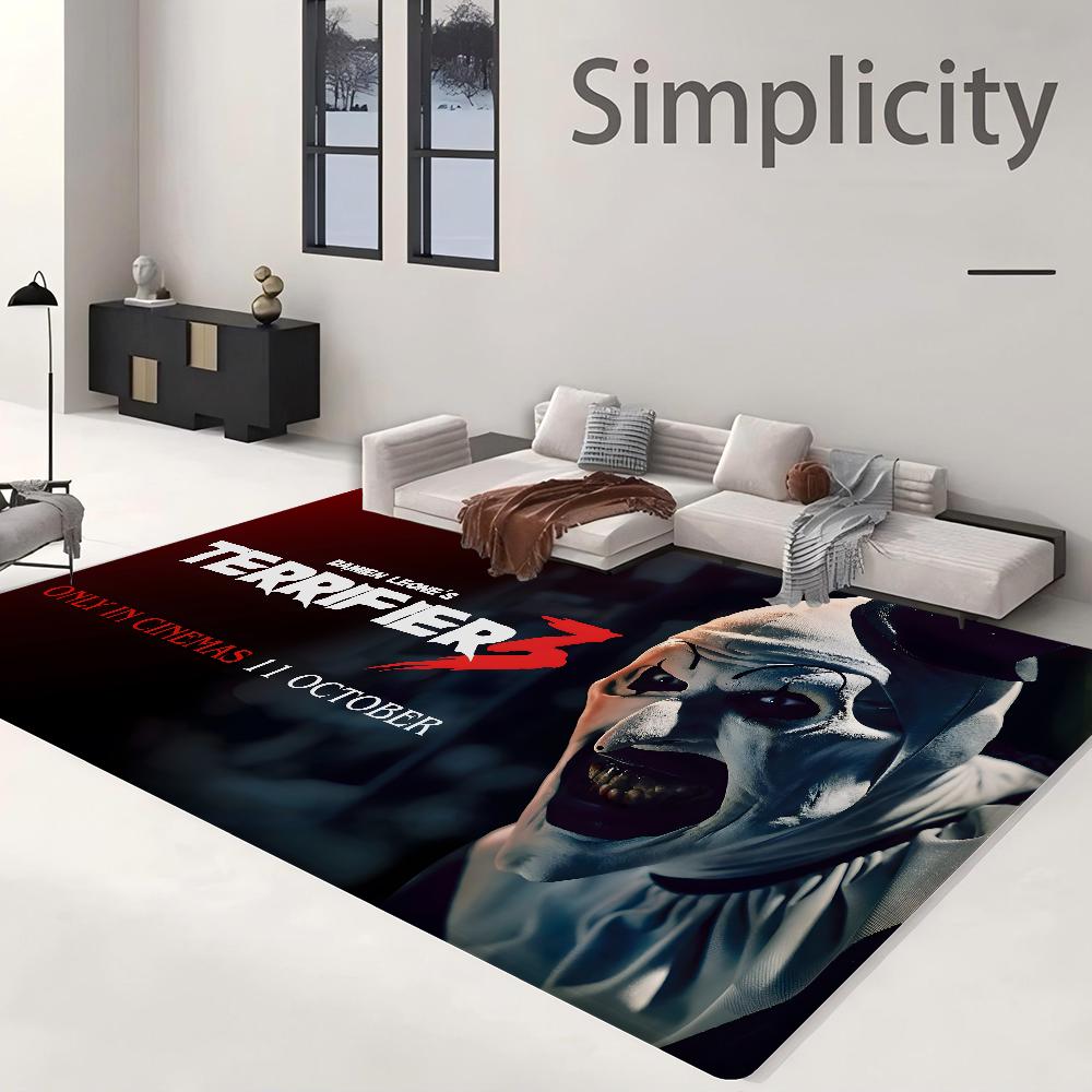T-Terrifier 3 Skräck Clown Film Badmat Barnrum Sovrumsdekoration Balkong Halkfri Dörrmatta Vardagsrum Alfombra