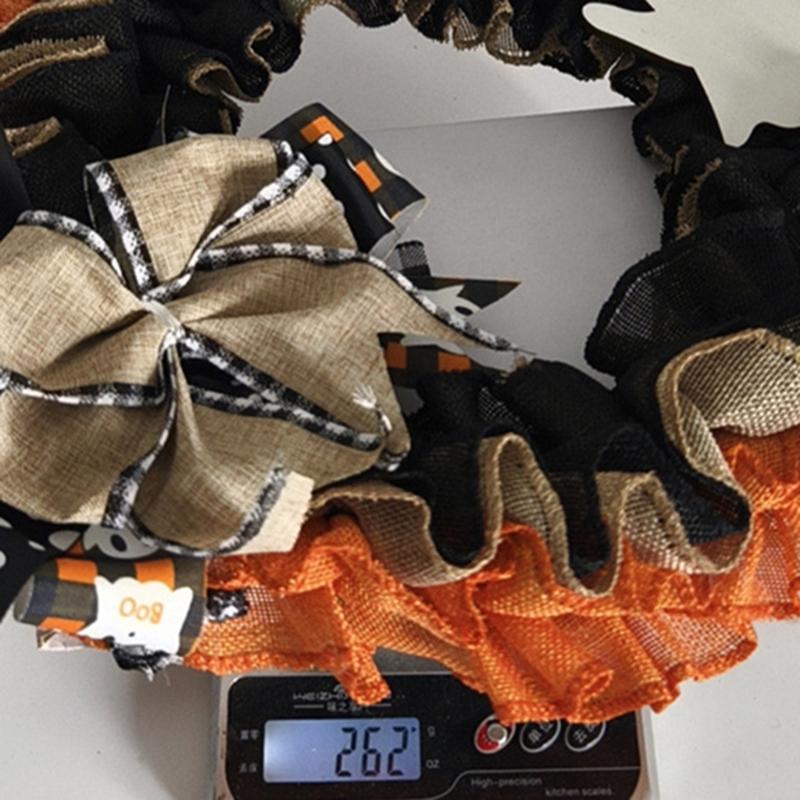 Halloween Holiday Wreath Hanging Ornaments Artificial Wreath for Front Door Farmhouses Garden Yard Halloween Decorations