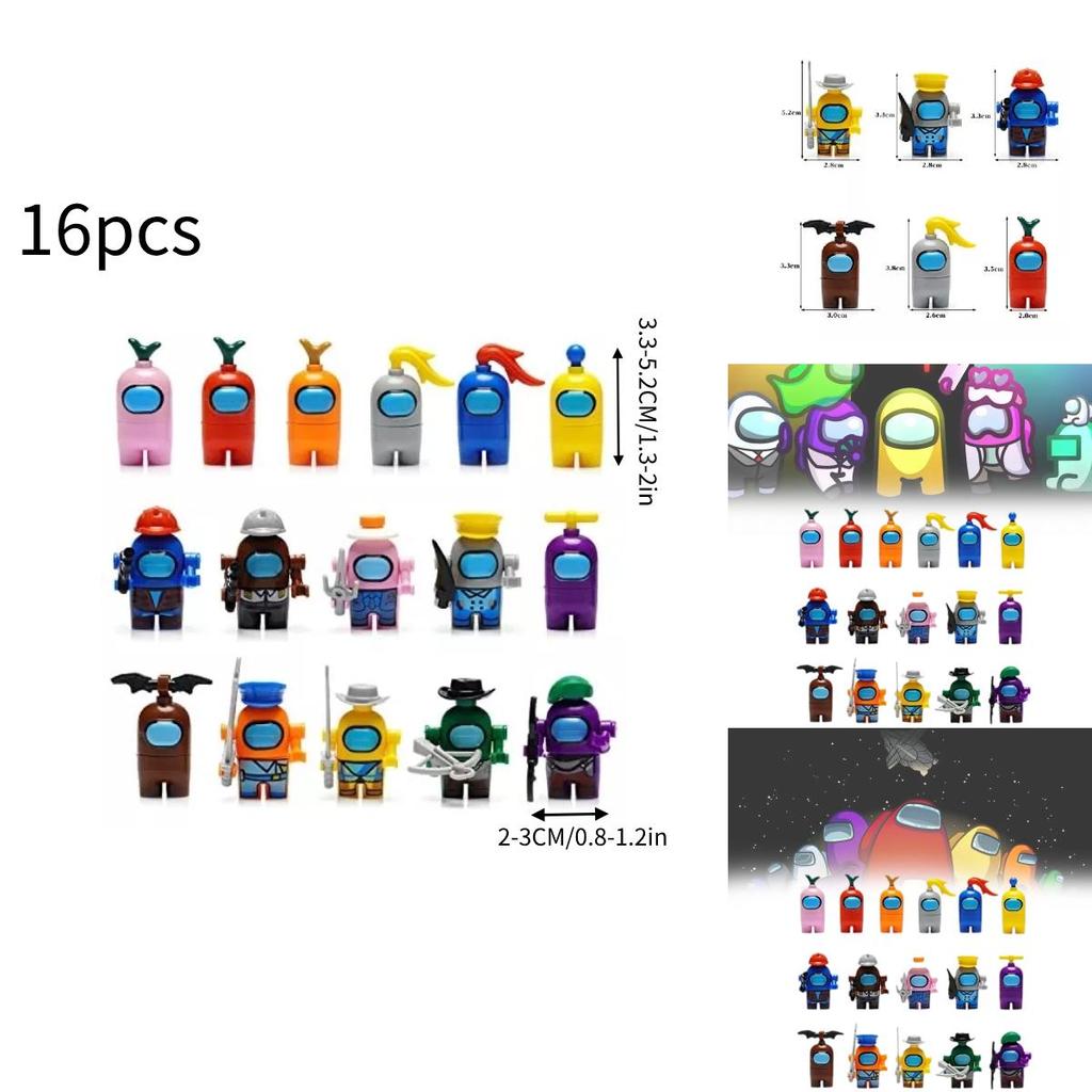 Emocionante Espacio Among Us Mini Bloques de Construcción de 16 Personajes Perfectos Para el Tiempo de Juego de los Niños