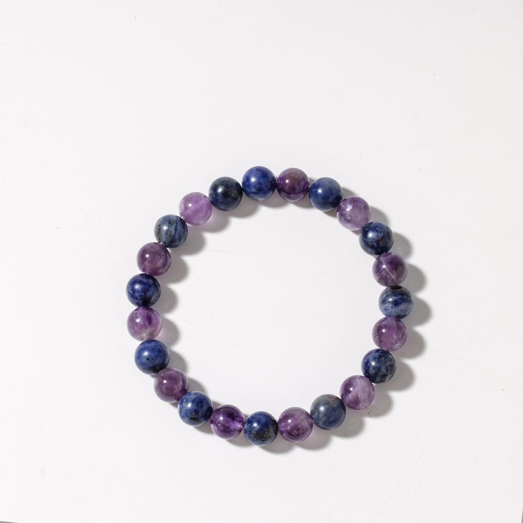 Cadeaux Festifs Bracelet Perles Améthyste Sodalite Pierre Naturelle Guérison Bijoux Mode Pour Hommes Femmes Usage Quotidien Cadeau