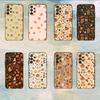 Funda de Teléfono Hojas de Otoño Calabaza Para Samsung S25,S24,S21,S22,S23,S30,Ultra,S20,Plus,Fe,Lite,5G Funda Negra