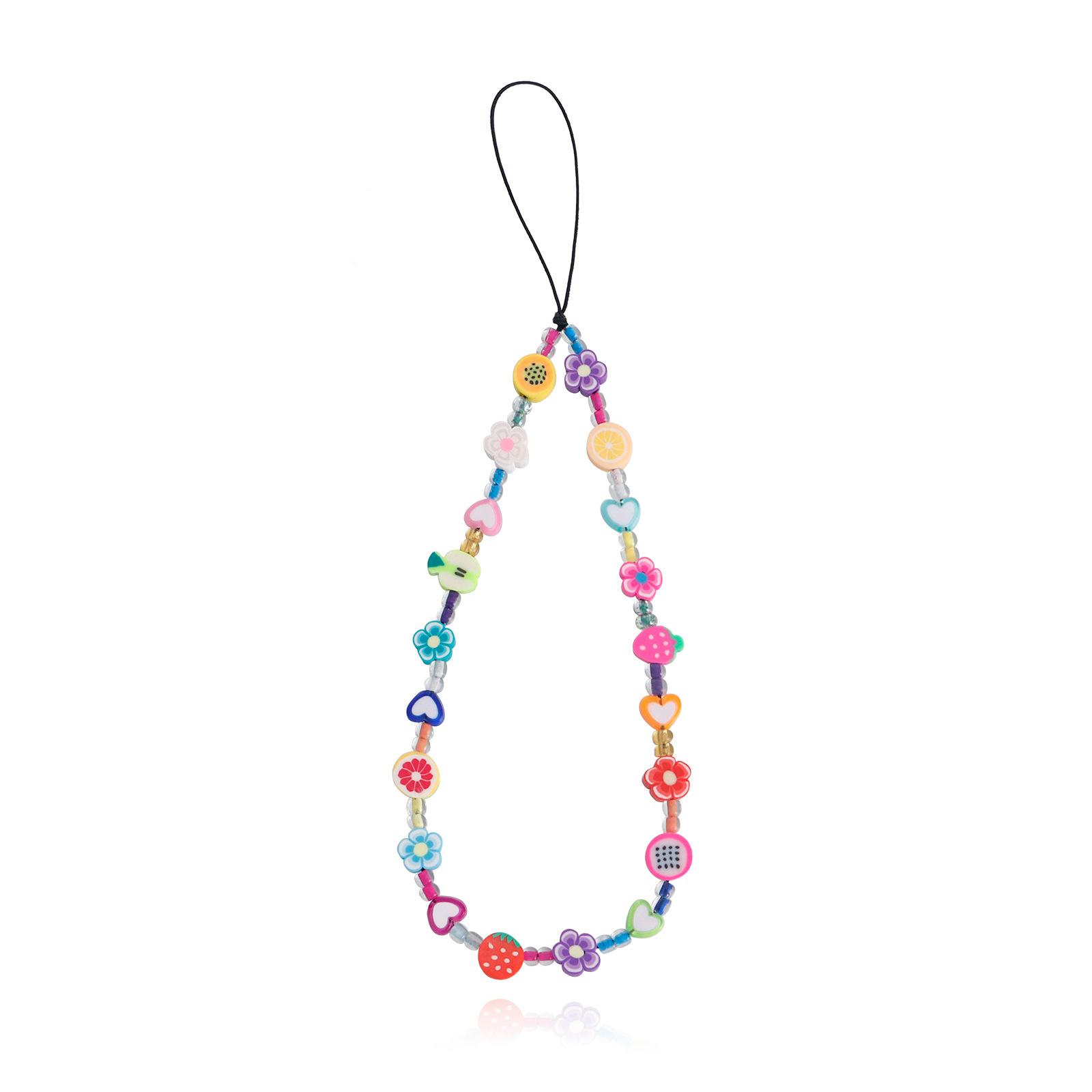 

European and American jewelry, niche design handmade colorful flower mobile phone chain girl, fairy style autumn and winter mobile phone pendant