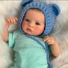 19inch Newborn Baby Doll Handmade Lifelike Reborn Loulou Awake Soft Touch Cuddly Doll with 3D Painted Skin Visible Veins