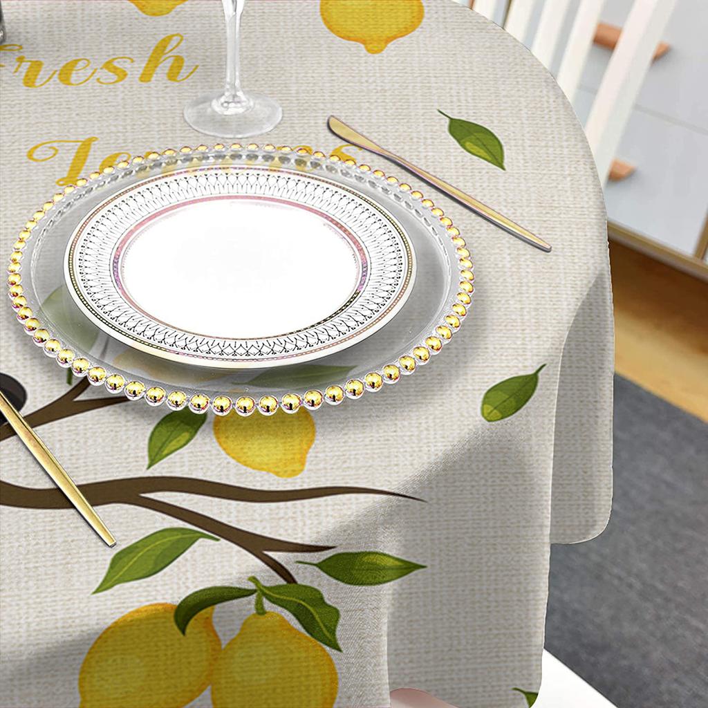 Sommer Zitrone Zitrone Baum Gnome Runde Tischdecke Wasserdichte Tisch Abdeckung Für Hochzeit Party Dekoration Esstisch Abdeckung