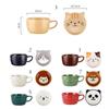 Panda Alpaca with Lid Cute Animals Ceramic Creative Coffee Mug Tumbler Cup Tea Cup Drinkware