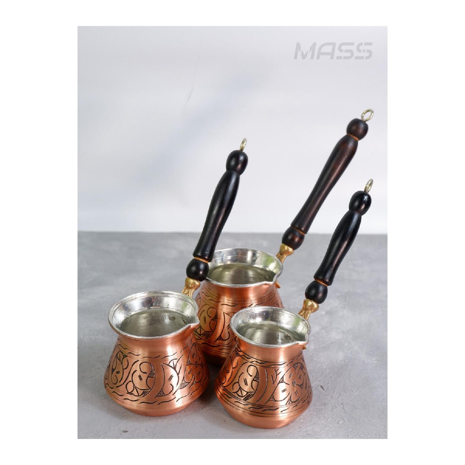 

Set Of 3 Hand Embroidered Copper Jars (red copper) червоний