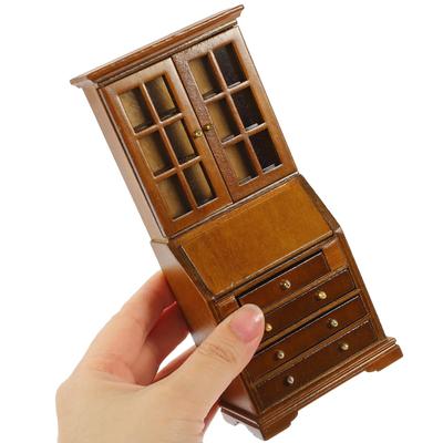 1Pc Wooden Mini Miniature Cabinet Ornament For Crafts Decor Kitchen Miniatures 1/12 Scale Pretend Play Photography