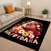 Kawaii Capybara Kunst Cartoon Wohnzimmer Rutschfester Teppich Weicher Teppich für Schlafzimmer Spielzimmer Sofa, Leicht zu Reinigen Heimdeko Fußmatte