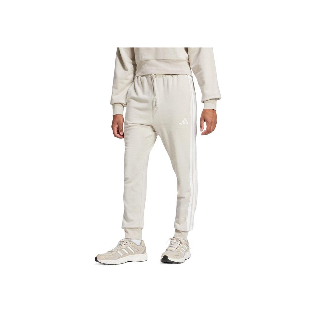 adidas Sport Performance Essential Soft Comfortable Lace-Up Mid-Waist Retro Striped Casual Pants Men Bottoms Gray JE6353