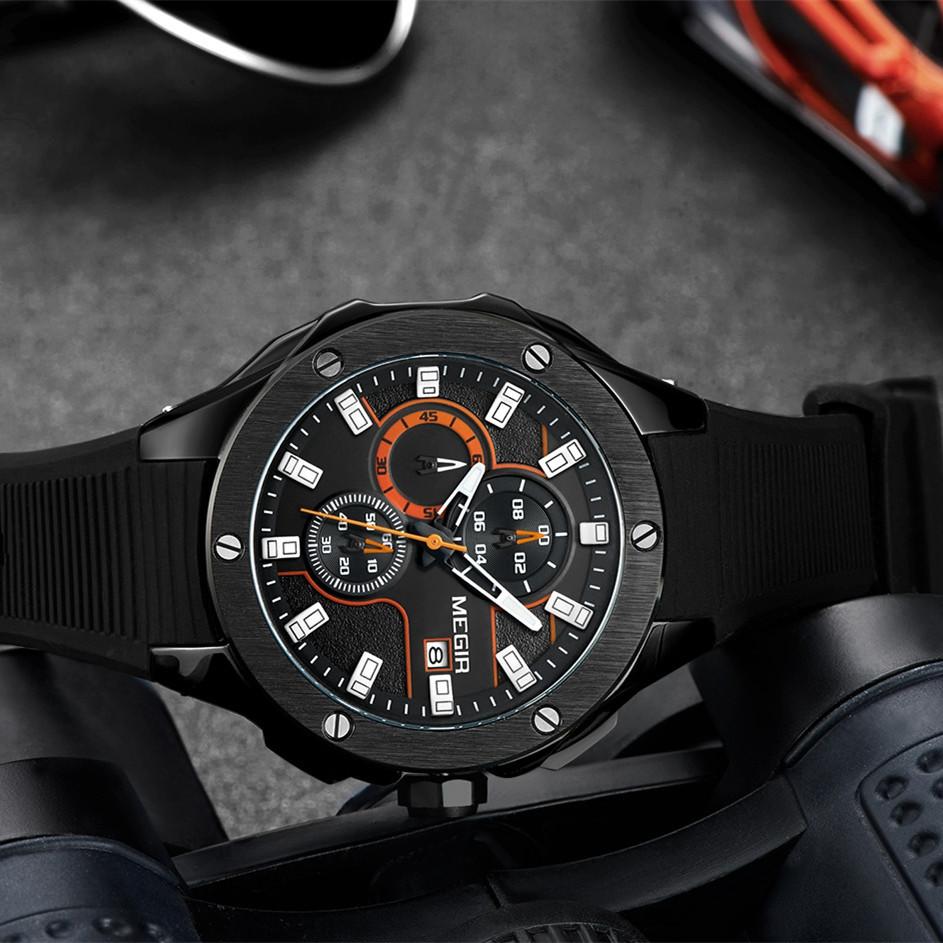 MEGIR Men Sport Military Watches Luxury Luminous Chronograph Quartz Clock Calendar Waterproof Wristwatch Relogio Masculino 2053