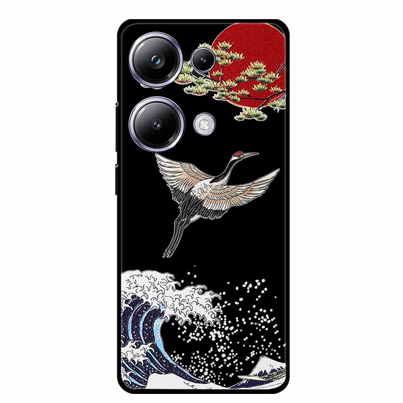 3D Emboss Case For Xiaomi Poco M6 Pro Phone Case Flower Silicone Soft Back Cover For Xiaomi Poco M6 Pro Case PocoM6 M 6 Pro Capa