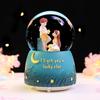 Iridescent Castle Snowfall Crystal Ball Music Box for Kids - Dreamy Fairy Tale Carriage.