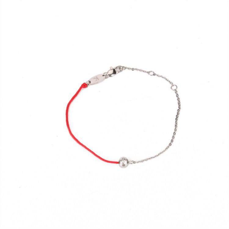 

Женский браслет/браслет на ногу из титановой стали цвета розового золота, на красном шнурке, с бриллиантом, на удачу по году рождения