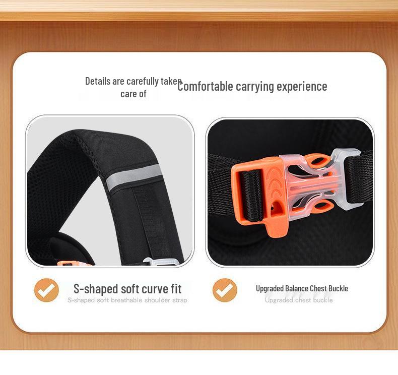 Panda Huahua Kids' Backpack - Large Capacity Spine Protection, Load Reduction, Double Shoulder for Grades 3-6