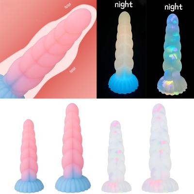 Silikonový měkký svítící dildo Anuses Hračka pro ženy Muže Masturbátor Svítící zátka do zadku Velká dilda Dospělý sex hračka Produkt