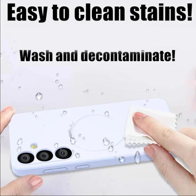 Liquid Silicone Magsafe Case For Samsung Galaxy S25 S24 S23 S22 Ultra Plus FE A55 A15 A35 4G 5G Magnetic Wireless Charging Cover