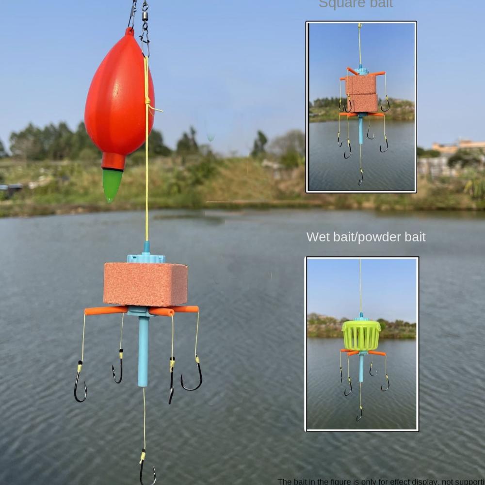 Fünf Haken Vorfach Futterkorb Blei Kohlenstoffstahl Angeln Feder Köderkorb Angeln Köderkorb Outdoor