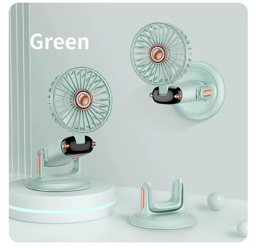 NEW 5 Speed Handheld Mini Fan & Sucker Foldable Portable Neck Hanging Rechargeable Fan Display For Desk Bathroom Gym Home Office