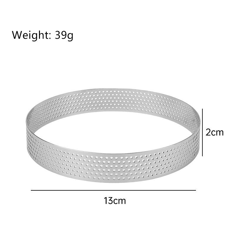 Stainless Steel Mousse Cake Mold Heat-Resistant Perforated Round Tart Ring Cookies Pastry Circle Cutter Mold Baking Tools