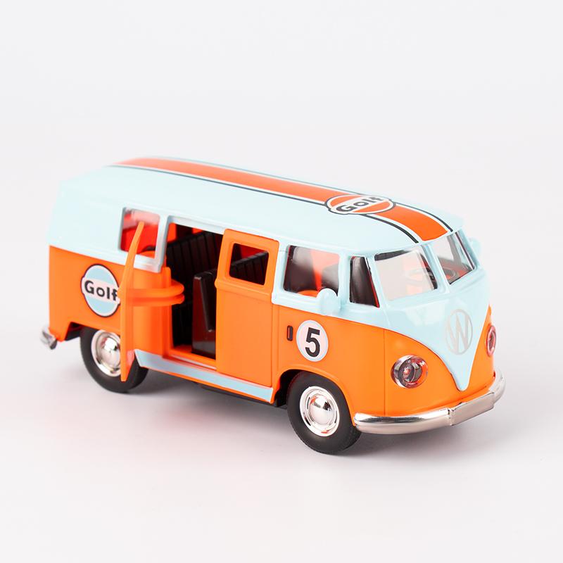 1:36 Golf Bus High-Quality Toy Car Alloy Van Car Model Open Door Pull Back Retro Children's Toy Car Ideal For Gifts
