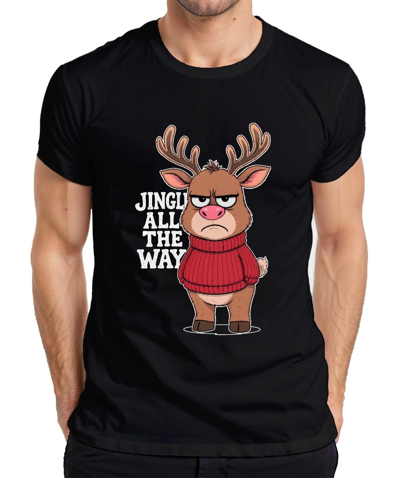 JINGLE ALL THE WAY funny reindeer Christmas sarcastic retro Men s T-Shirt XXXL