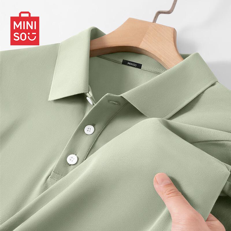 MINISO Men s 2026 Quick-Dry Ice Silk Short Sleeve Polo Shirt L