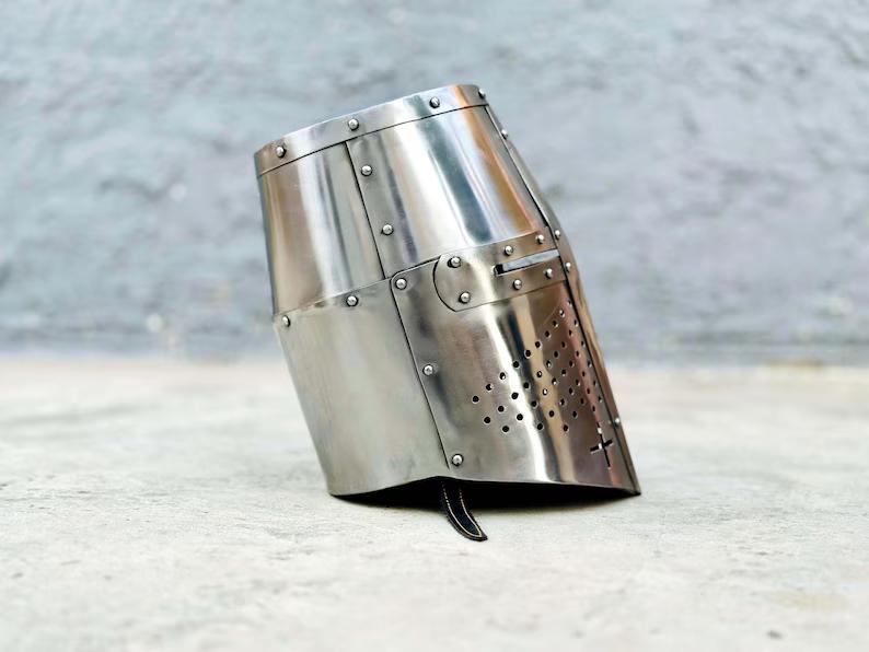 Handmade Medieval Crusader Helmet | Fantasy Warrior Helmet Knight