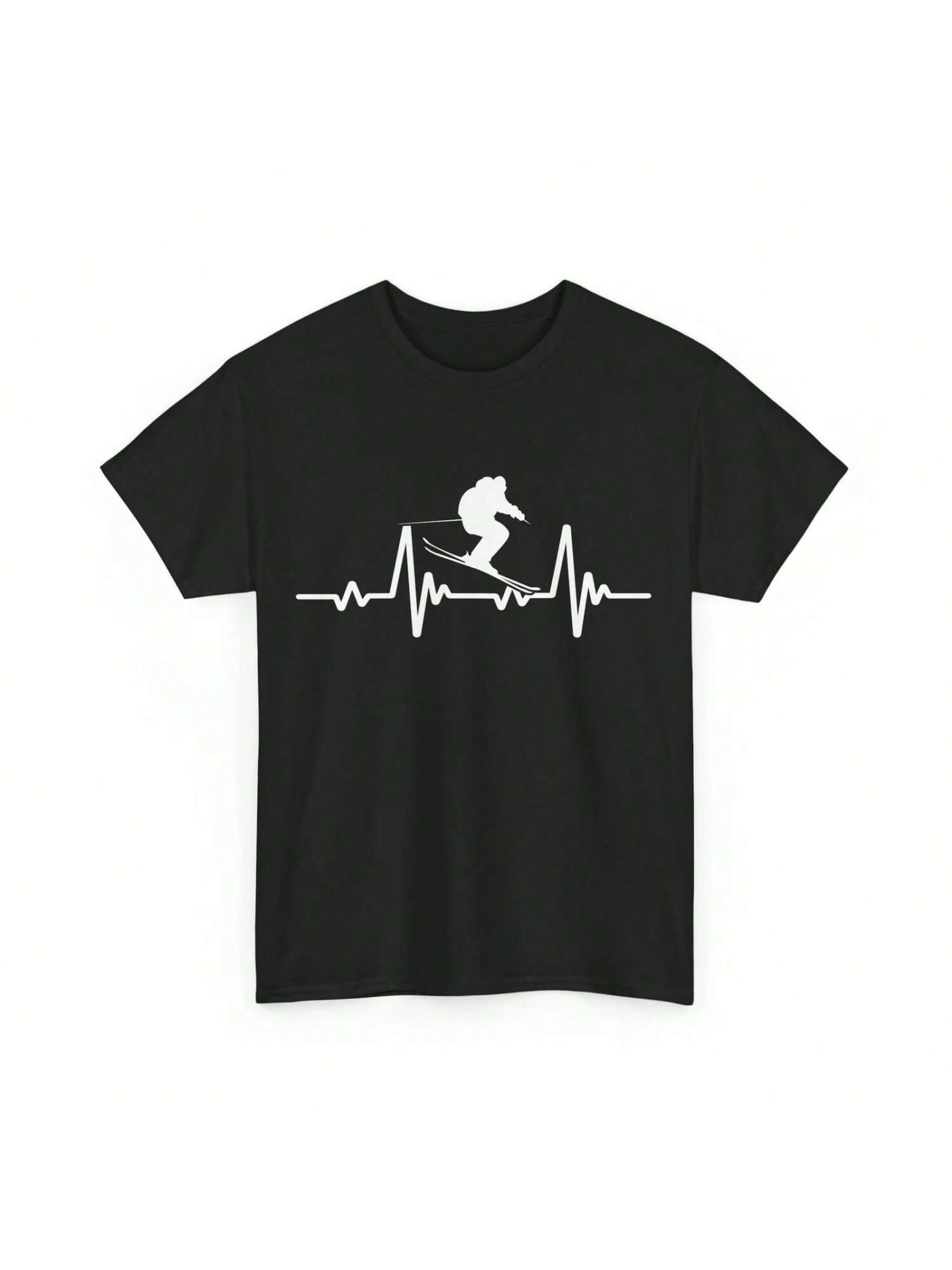 Skier HeartbeaT T Shirt Skiing Winter Sports Lovers Cute S разноцветный