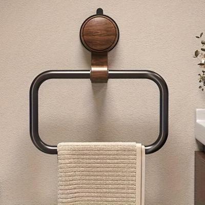 Towel Ring Hand Towel Hanger Vintage Walnut Punch Free Towel Ring Strong Suction Cup Wall Mounted Towel Rack for Home Hotel