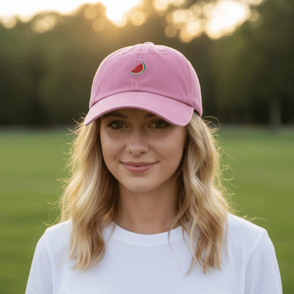 Watermelon Embroidered Baseball Cap Washed Cotton Adjustable Sunscreen Hats Visor Sun Protection Sport Trucker Hat For Man Women