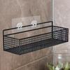 Brushed Transparent Bathroom Shelf Sticker with Claw Buckle Hook, No-Punch Design