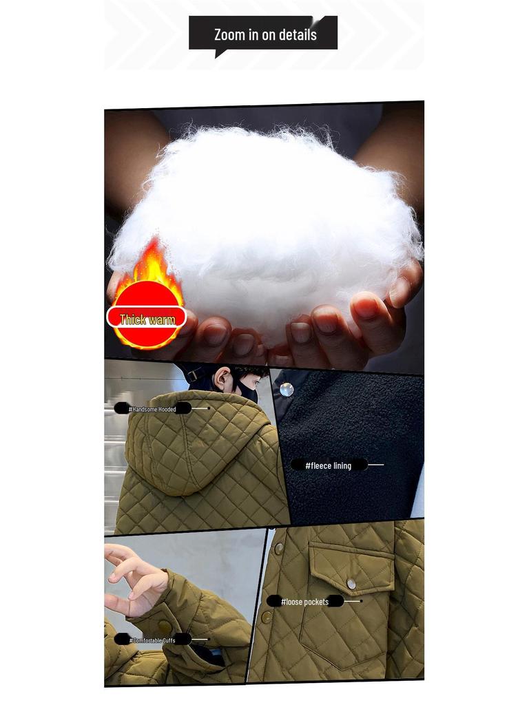 Boys' 2025 Winter Padded Jacket: Trendy Cotton Windbreaker for Kids